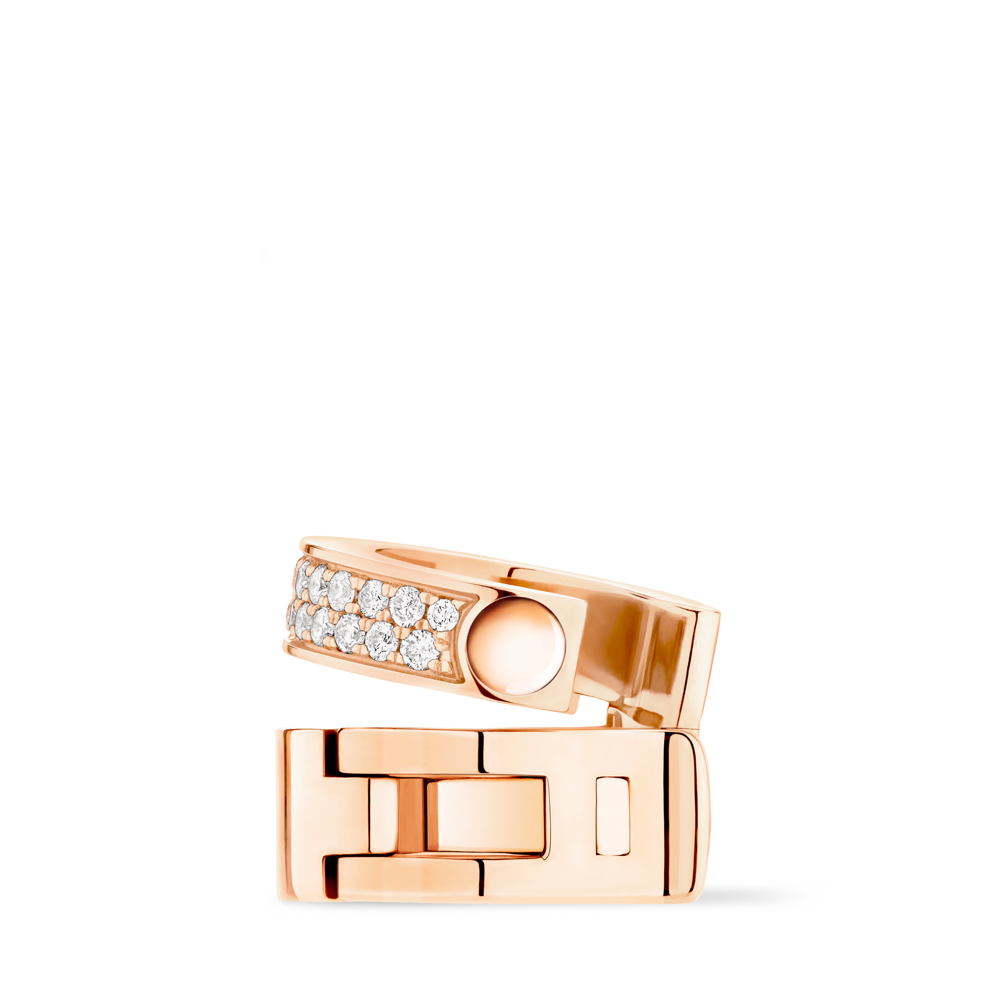 ピアス アンプラント ドゥーブル (ピンクゴールド×ダイヤモンド) 単品